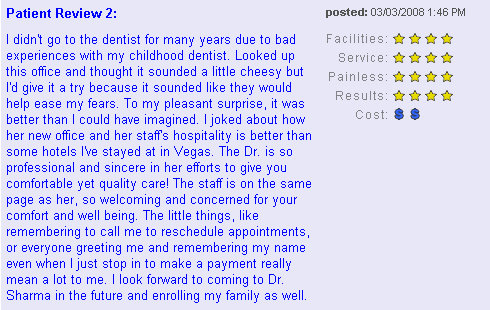 Image of a patient review